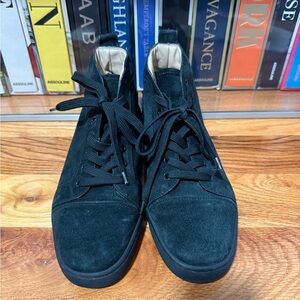 Christian Louboutin Black Suede High-Top Sneakers